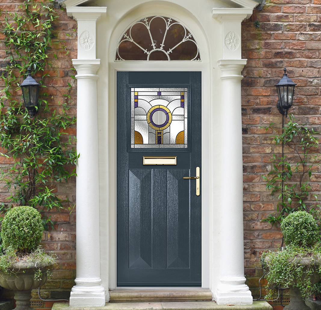 High security composite entrance door with reinforced locking system