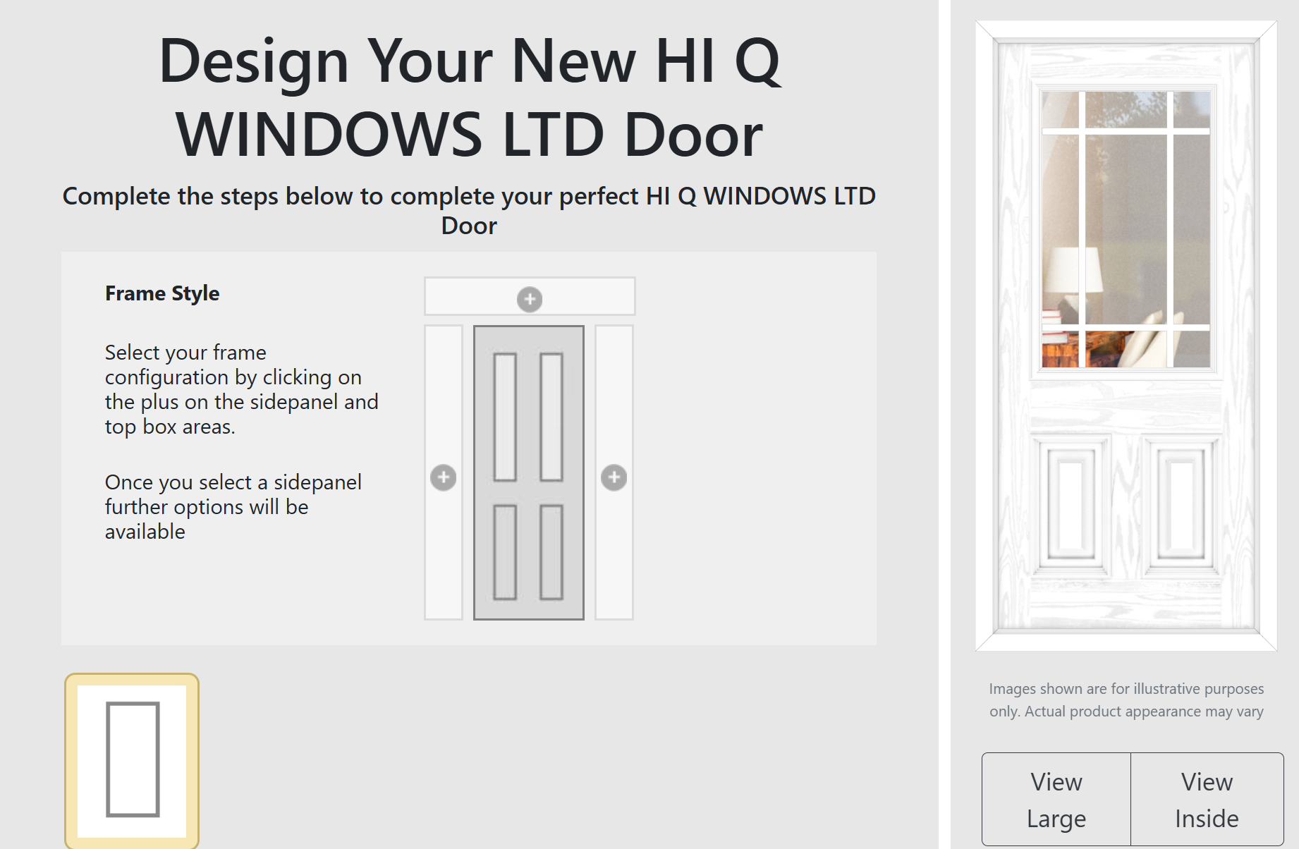 Interactive door designer preview on phone
