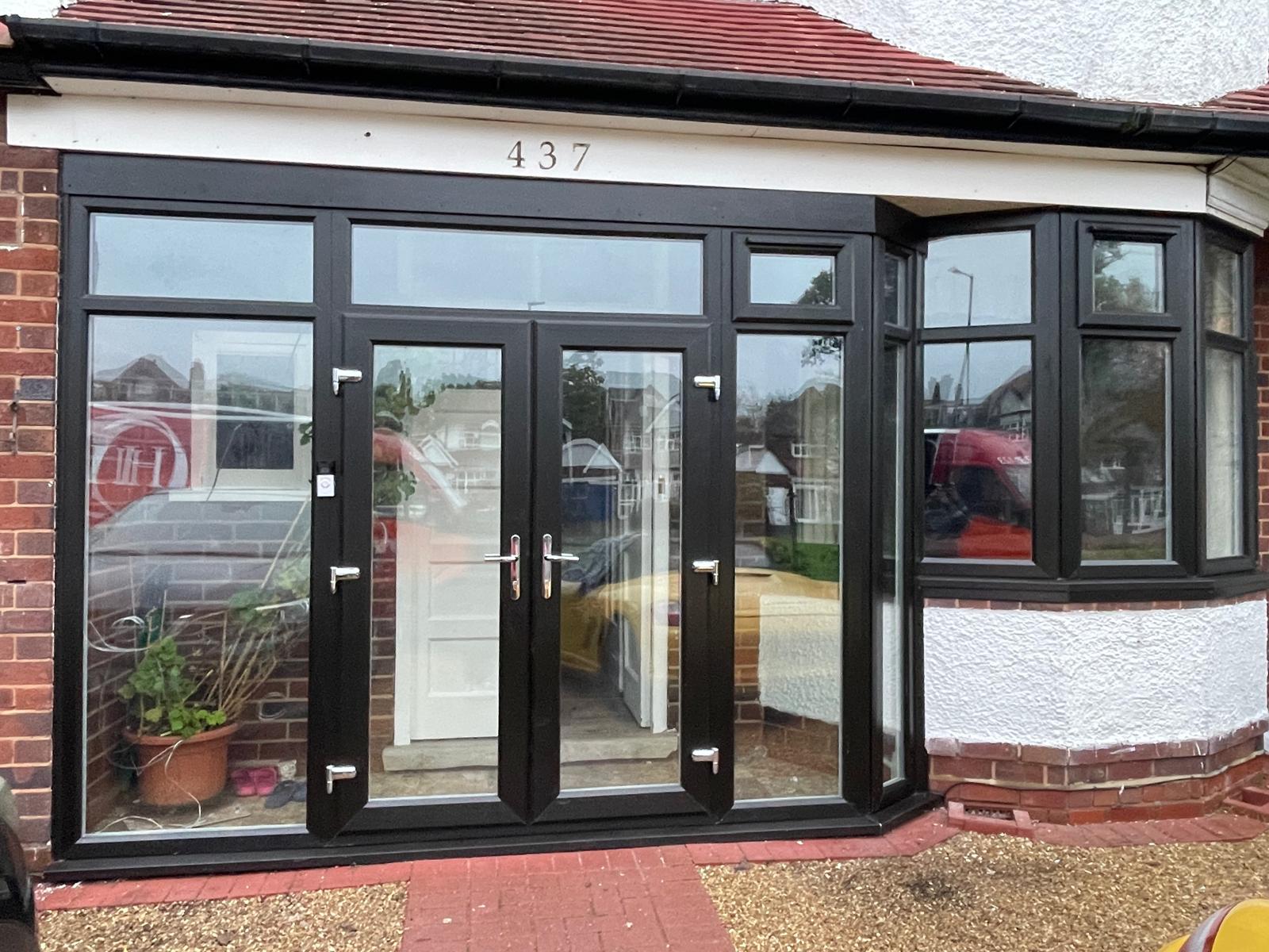 High security entrance door installed in a modern home