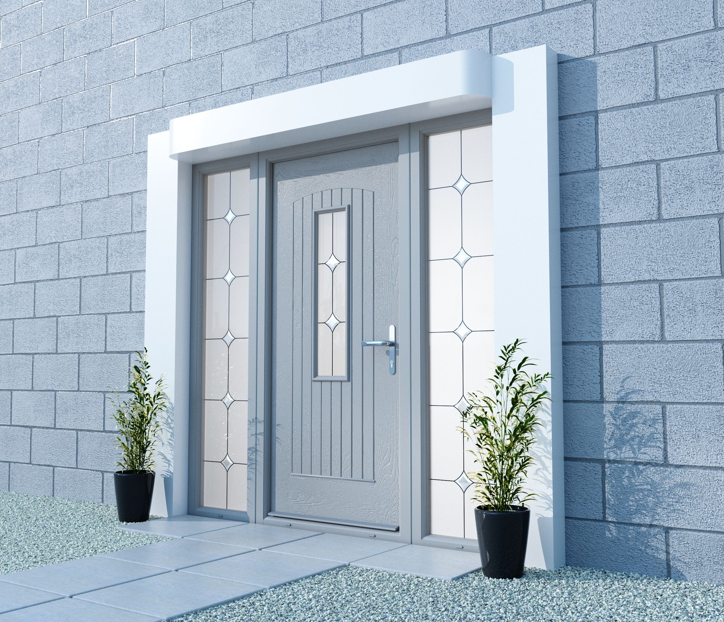 High security composite entrance door with modern hardware