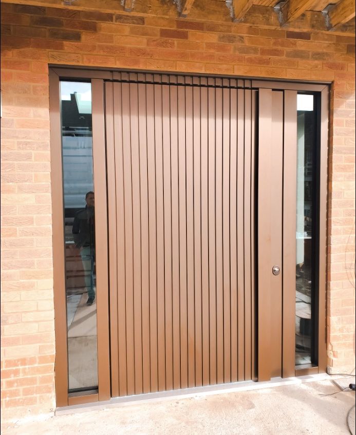 New white uPVC front door with glazed panel and letterplate