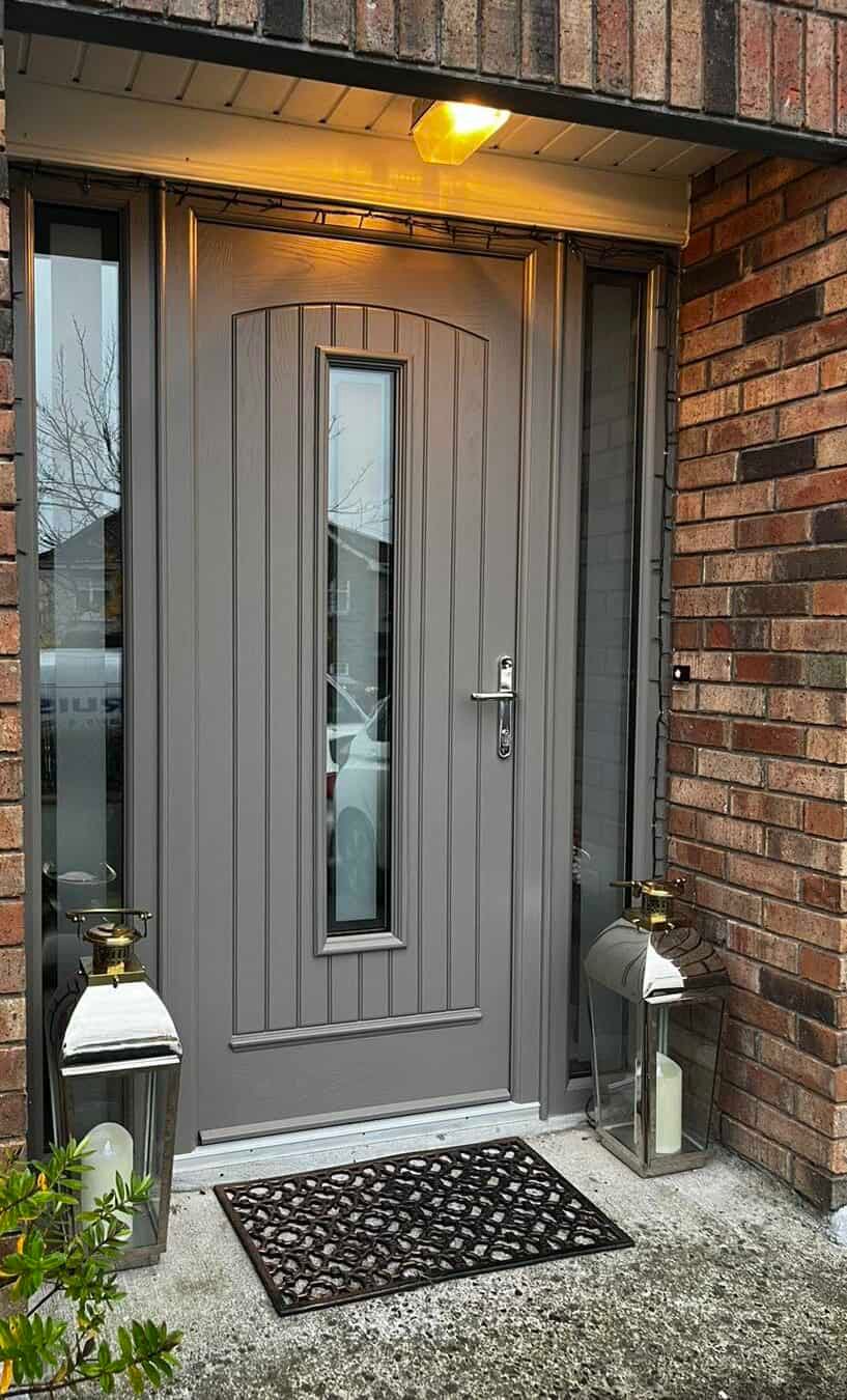Close-up of reinforced locking points on a high security entrance door