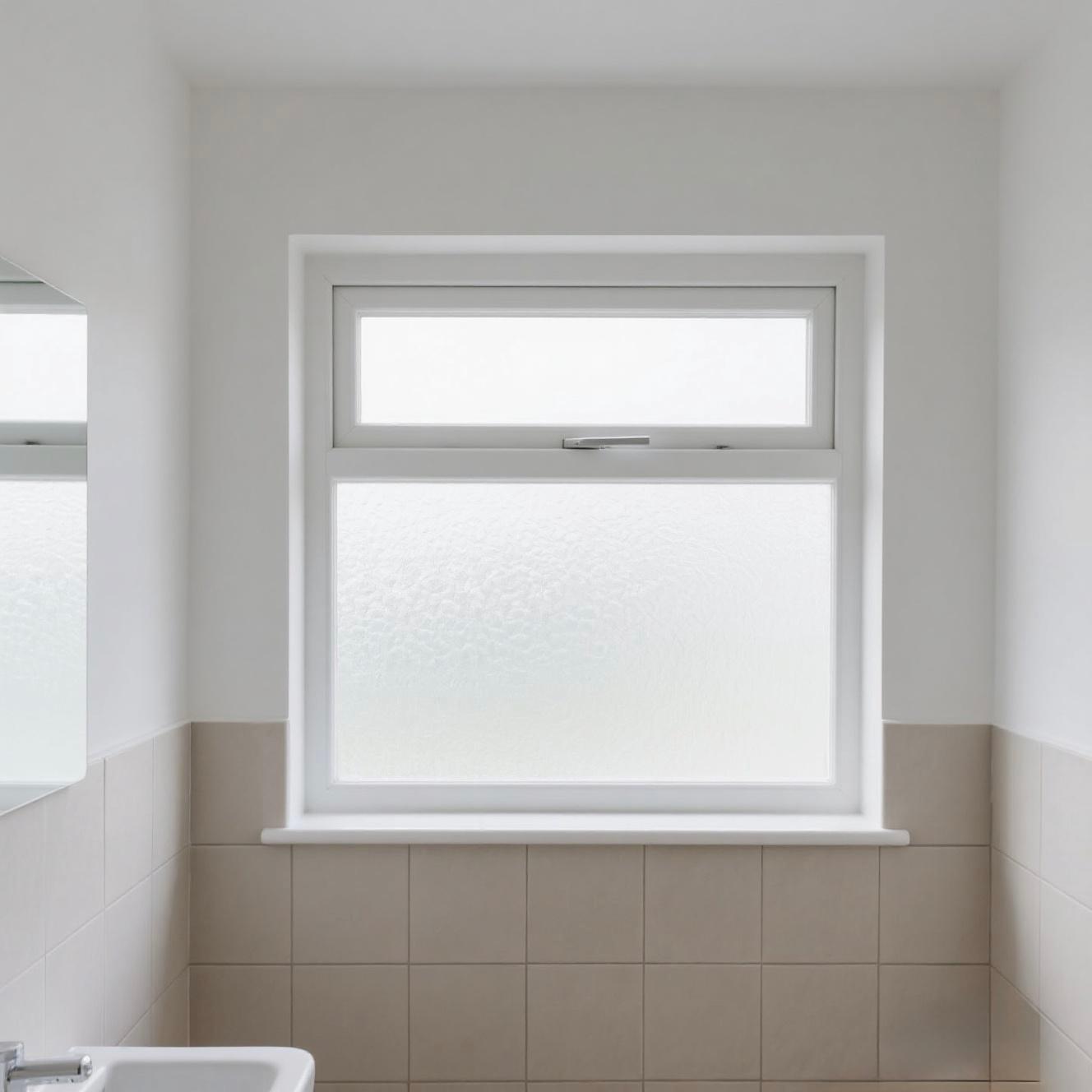 Small top opener above bathroom or kitchen sink for steam control and privacy